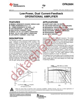 OPA2684IDCNT datasheet  